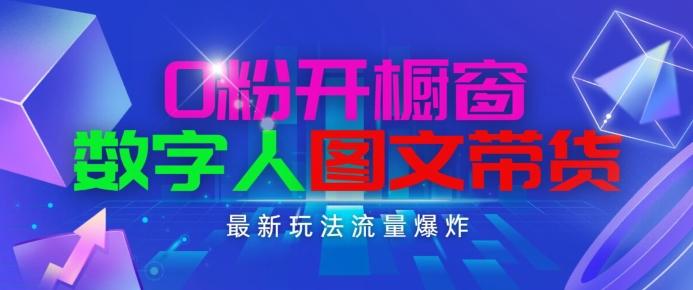 抖音最新项目，0粉开橱窗，数字人图文带货，流量爆炸，简单操作，日入1K+【揭秘】-小艾网创