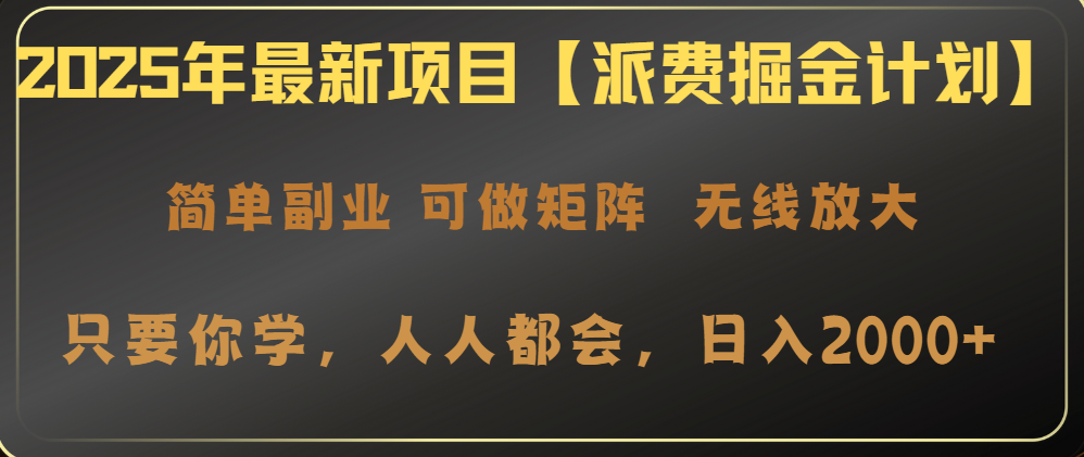 2025年最新项目【派费掘金计划】操作简单，日入2000+-小艾网创