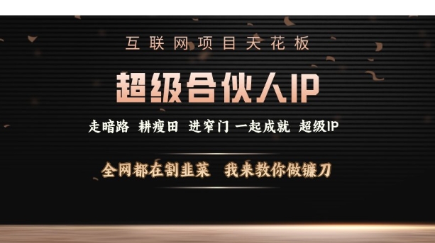 互联网项目天花板，超级合伙人IP，全网都在割韭菜，我来教你做镰刀【仅揭秘】-小艾网创