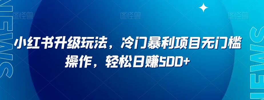 小红书升级玩法，冷门暴利项目无门槛操作，轻松日赚500+【揭秘】-小艾网创