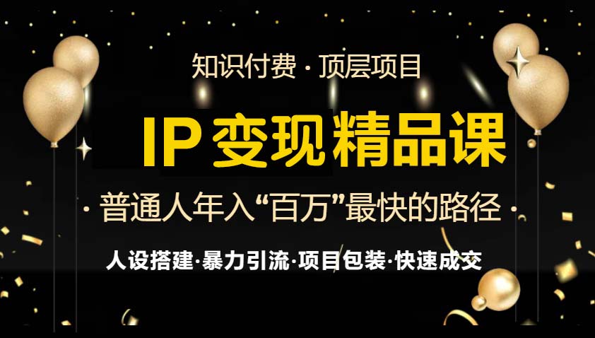 IP变现最新精品课程，知识付费全流程+最强引流术+小白避坑指南-小艾网创