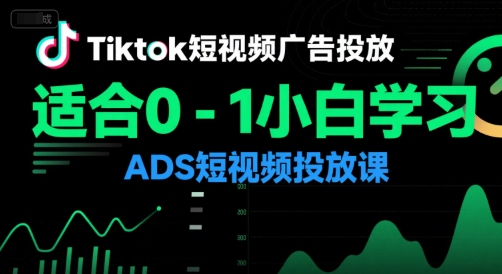 Tiktok短视频广告投放，适合0-1小白学习ADS短视频投放课-小艾网创