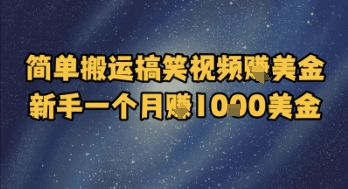 简单搬运搞笑视频挣美金，新手一个月入1k美金-小艾网创