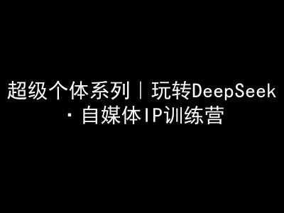 超级个体系列，玩转DeepSeek·自媒体IP训练营，deepseek教程-小艾网创